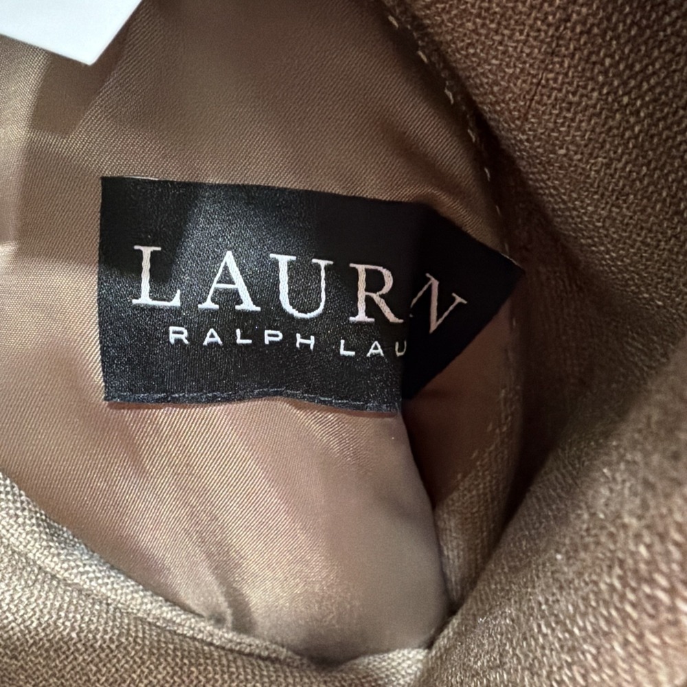 Lauren Ralph Lauren Blazer Vintage 46 R Carmel Polyester Suit Jacket Sport Coat - Picture 7 of 14